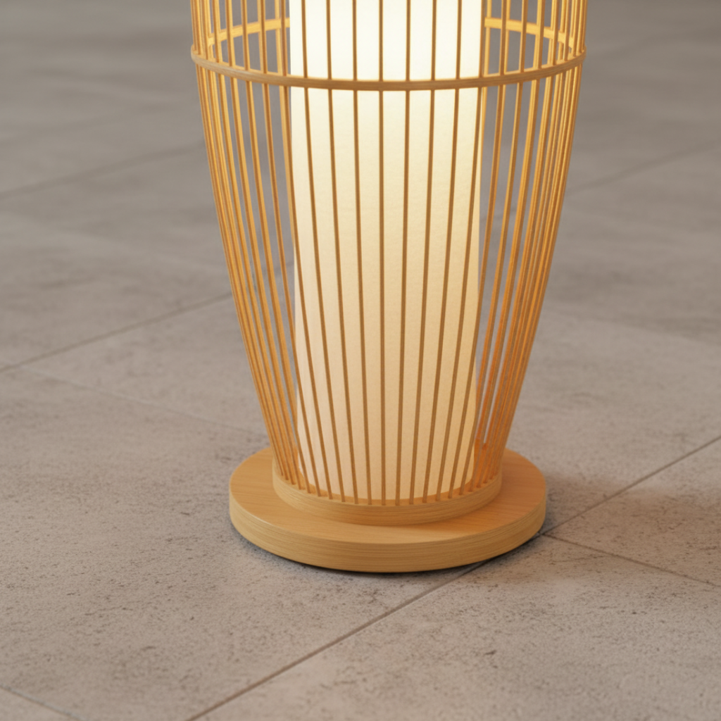BambooGlow | Lámpara de Mesa y de Pie Moderna y Ecológica Elegante para Sala de Estar