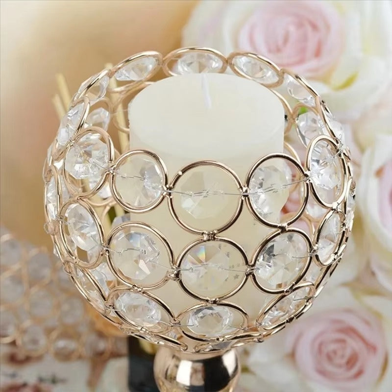 LumiFlor – Conjunto de candelabros Krystalblomst con diseño clásico en metal