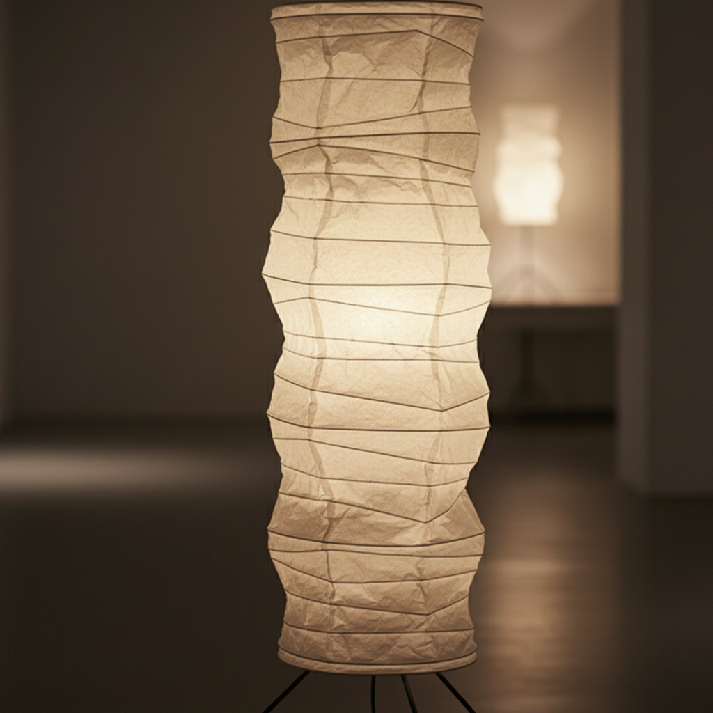 WabiSabi | Elegante Lámpara de Pie Orgánica Japonesa Moderna para la Sala de Estar