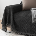 Funda de Sofá de Raya Herringbone - Funda Antideslizante y Duradera para Protección de Mascotas y Muebles