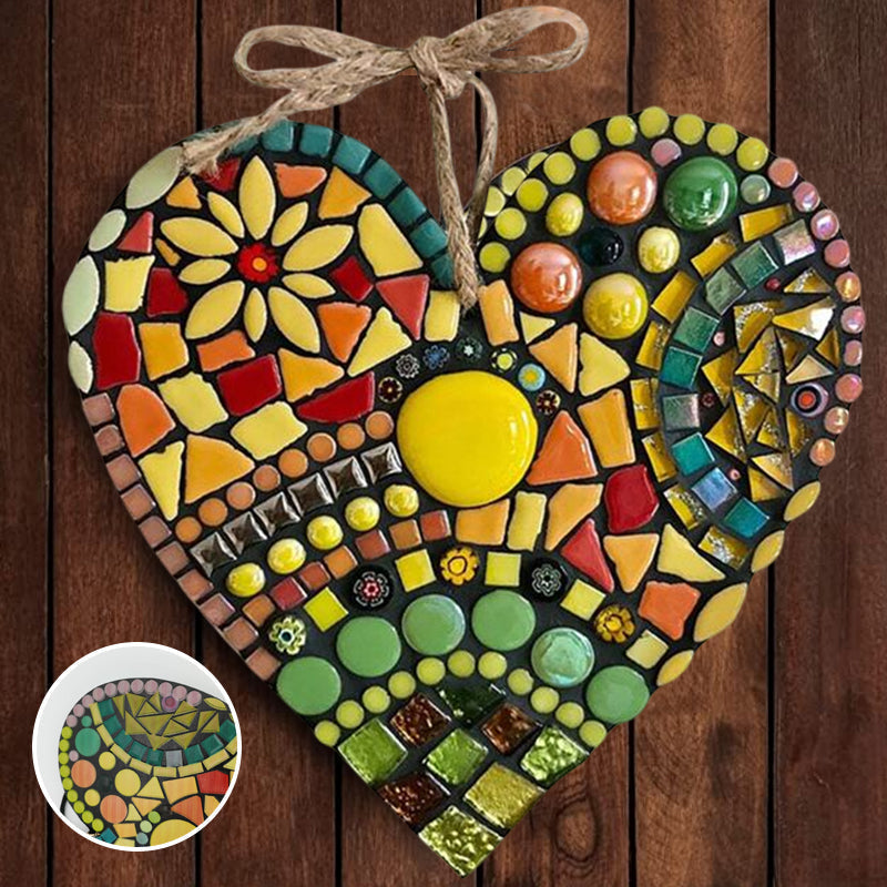 Gran Decoración de Corazón de Mosaico para Jardín