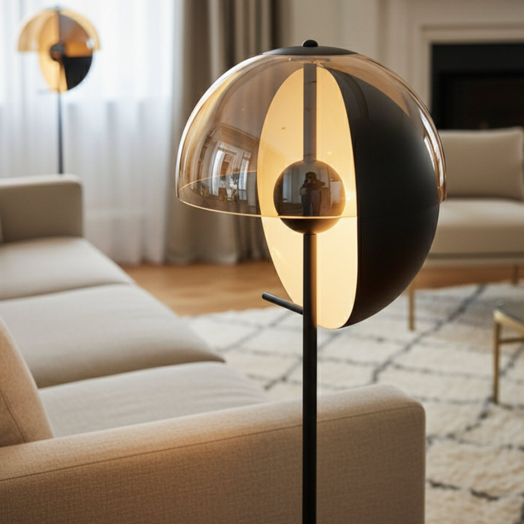 Lámpara de Pie Moderna Neralith Soma - Elegante Lámpara de Cristal para Sala de Estar