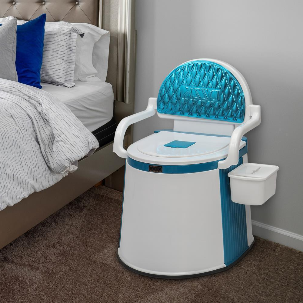Inodoro portátil para interiores y exteriores con cubo desmontable para adultos y personas mayores
