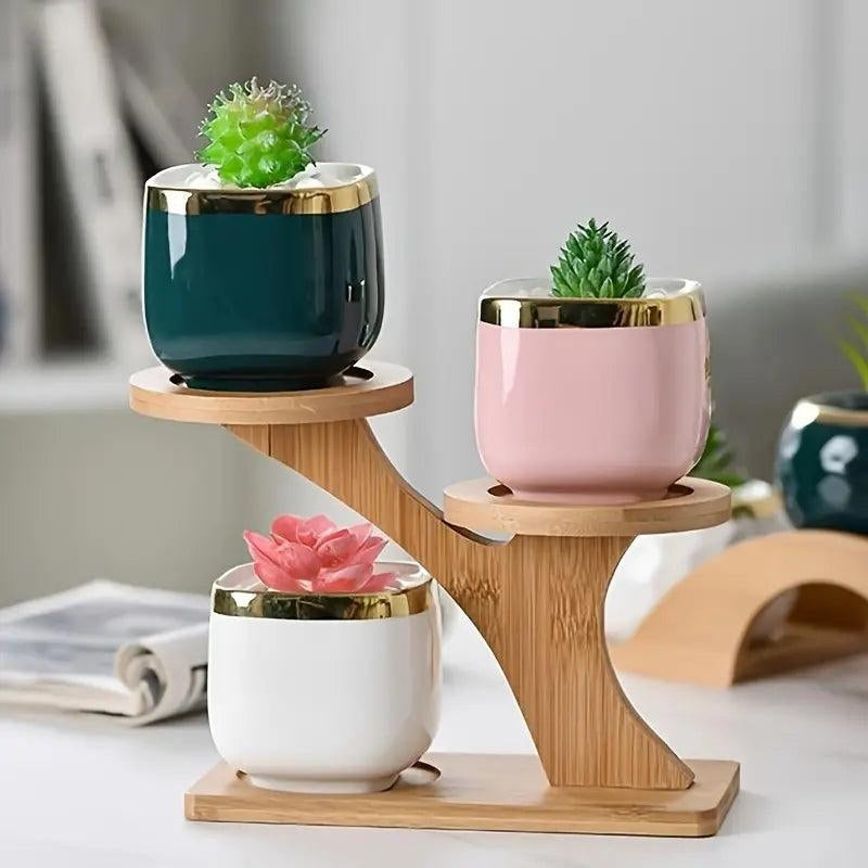 BloomStand - Soporte Multifuncional para Plantas con Doble Nivel y Diseño Portátil