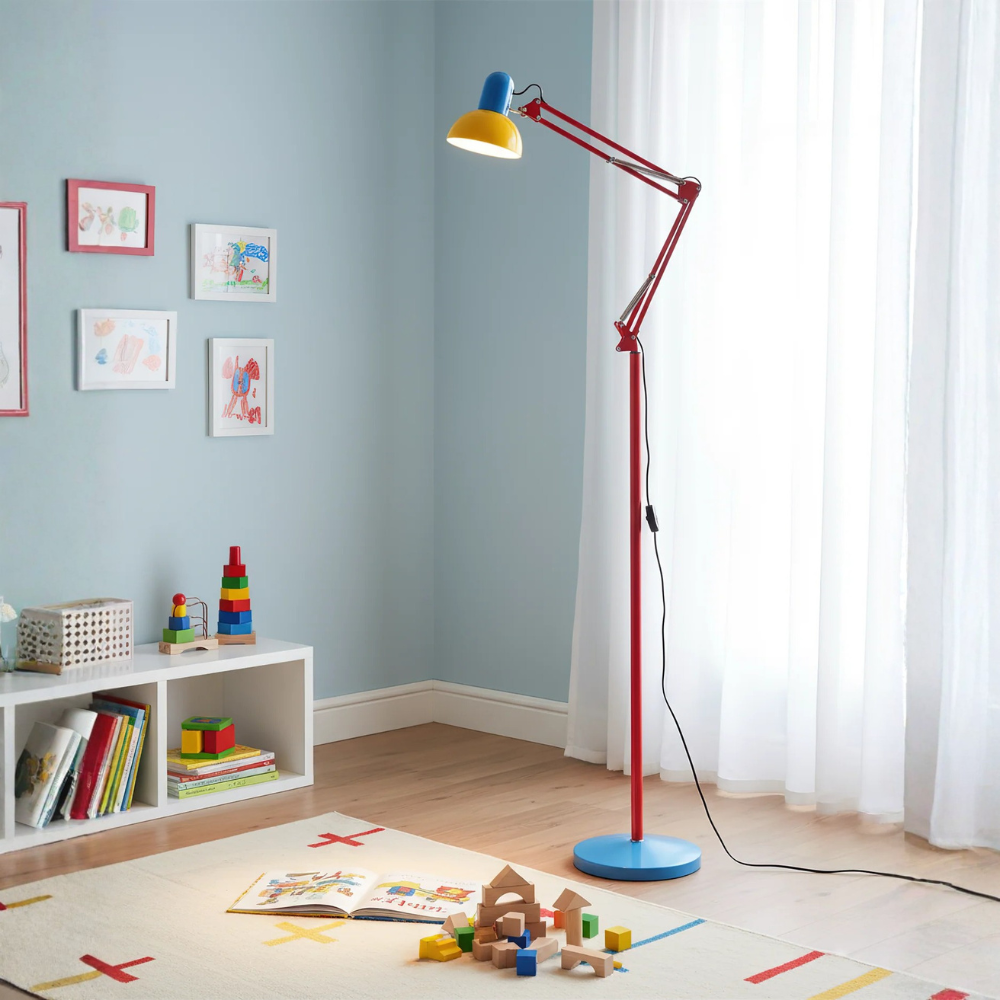 Lámpara de Pie Flexo Memphis | Lámpara de Metal Ajustable Moderna para Sala de Estar