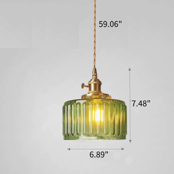 Lisslune | Lámpara Colgante de Cristal Vintage - Celeste