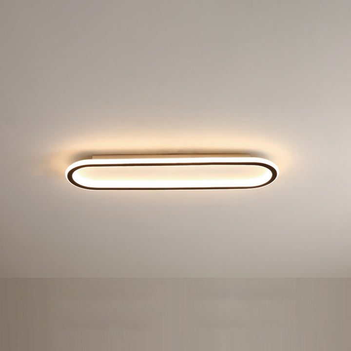 Lámpara de techo LED ovalada regulable con cambio de color – plana y moderna