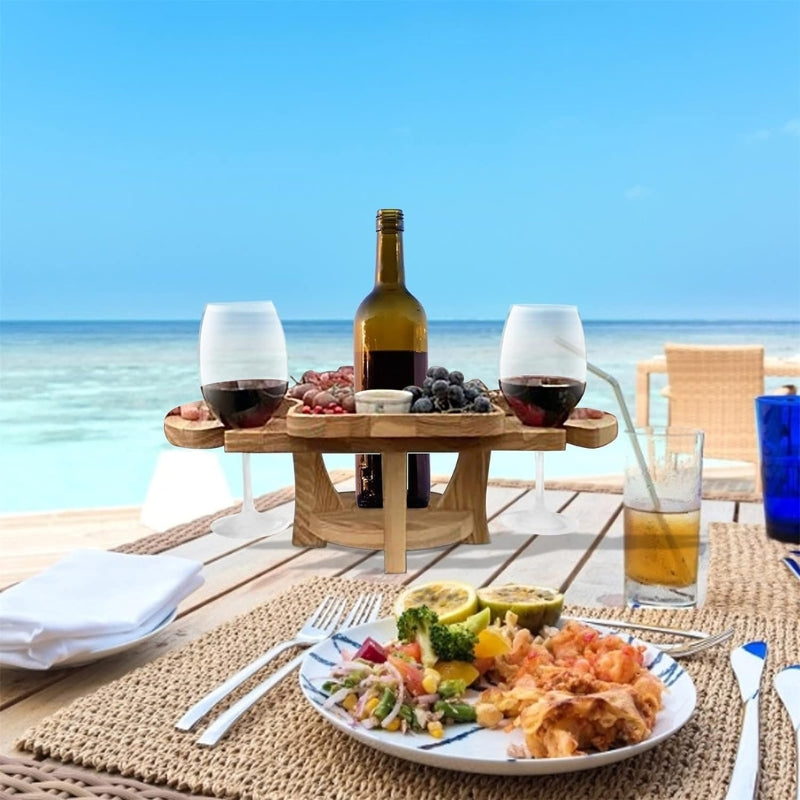 Mesa bandeja plegable para servir bocadillos al aire libre