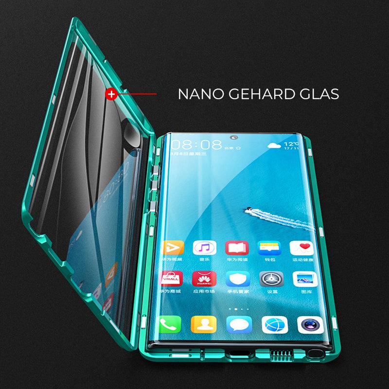 Funda de teléfono doble cara de vidrio templado magnético para Samsung