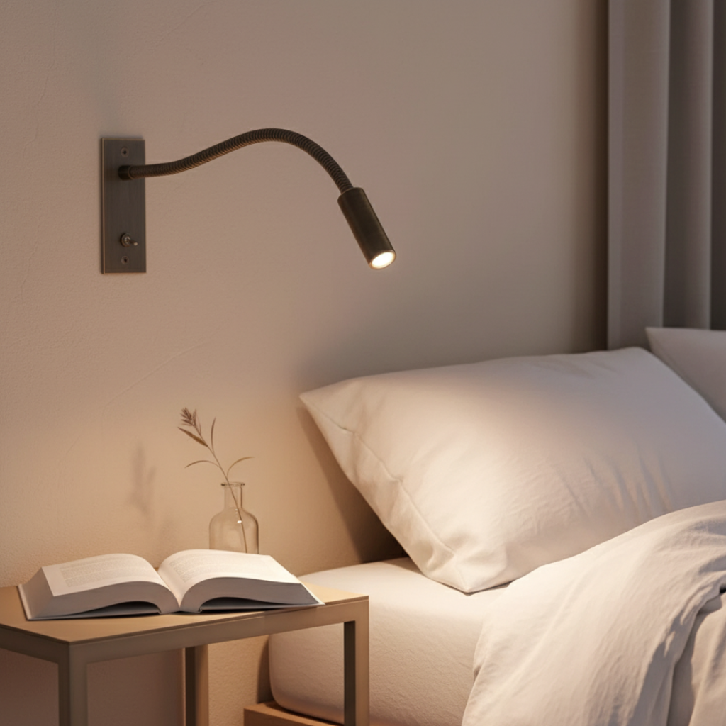 Aplique de Pared Minimalista - Focos de Lectura Ajustables en Metal Dorado/Plateado