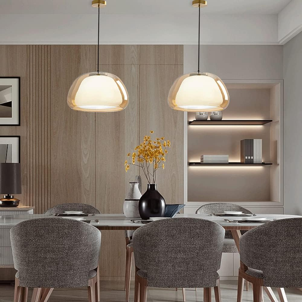 La Cúpula Cristalina | Cúpula de Vidrio | Cable Ajustable | Diseño Moderno | Base E27 | Adecuado para Cocina, Sala de Estar o Comedor | Interiores Minimalistas | Ideal para Espacios Residenciales y Comerciales