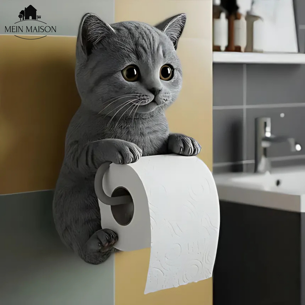 PurrRoll – ¡El encantador soporte de papel higiénico para gatos!