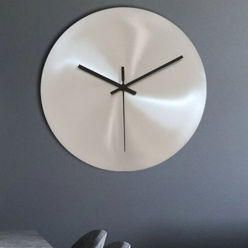 TijdHalo – Reloj de Pared Redondo de Acero con Mecanismo Silencioso y Diseño Moderno