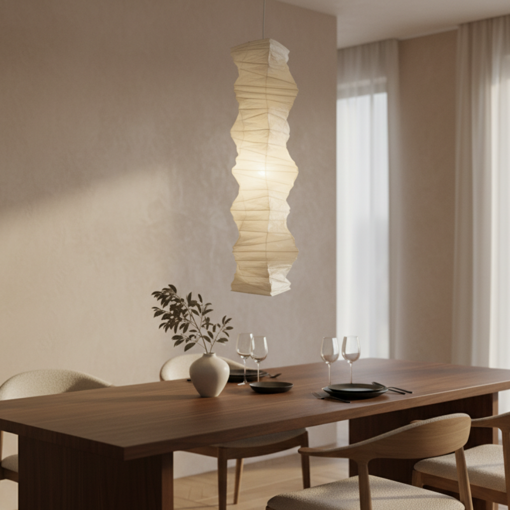 Lámpara Colgante Akari 33N - Diseño Vertical Elegante para Interiores Modernos
