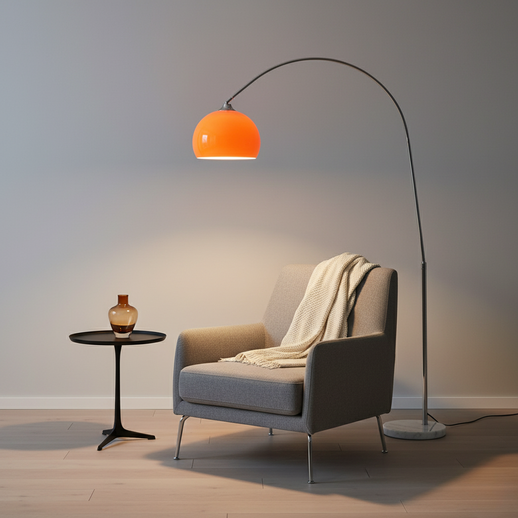 Lámpara de Pie Arco Contemporánea - Pantalla de Cúpula Moderna para Decoración de Sala de Estar