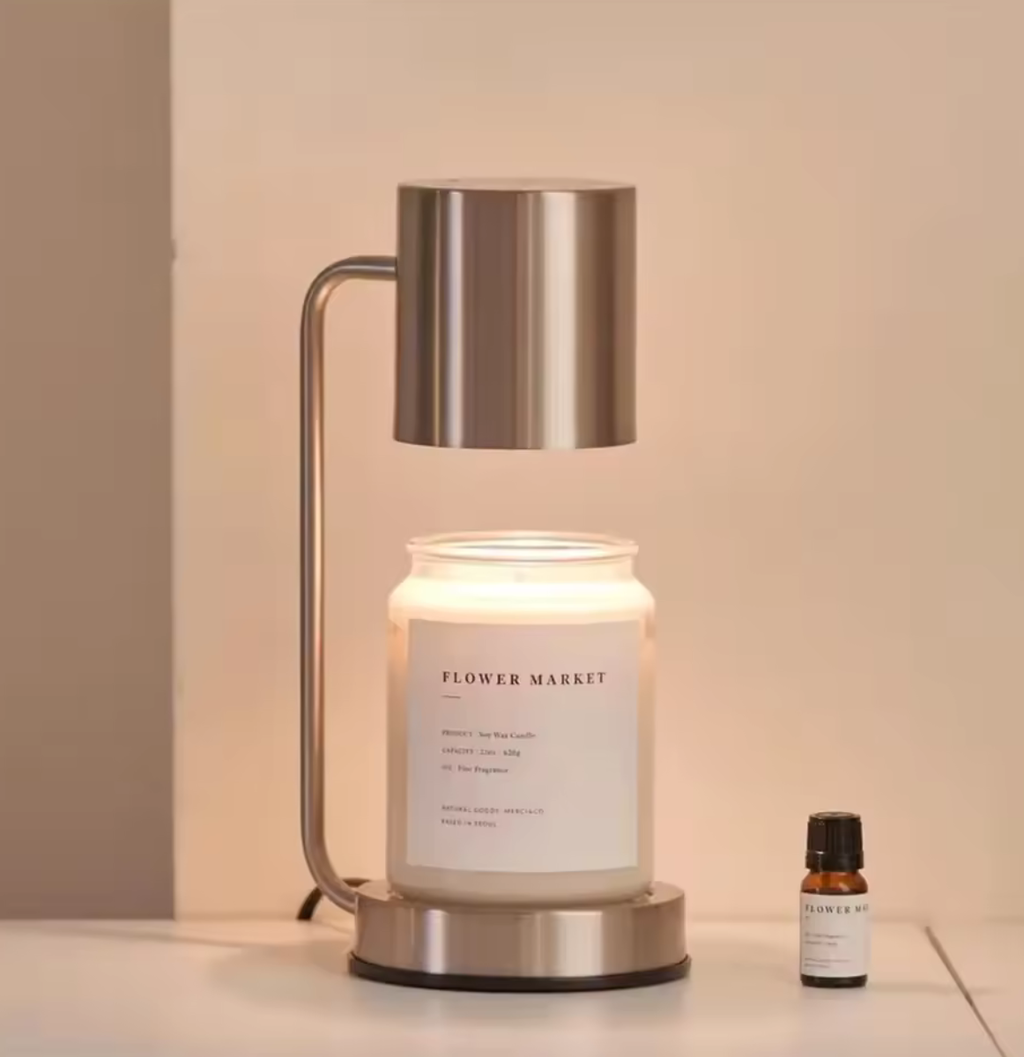 Lámpara Calentadora de Velas Elegante - Luz Calentadora de Velas Eléctrica de Doble Uso para una Atmósfera Acogedora