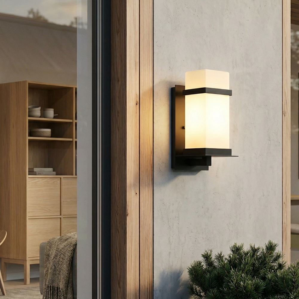 Lámpara de Pared Exterior Elegante - Aplique de Metal Impermeable IP65 para Patios y Jardines