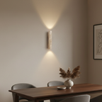 Aplique de Pared de Travertino Elegante - Iluminación Moderna Arriba/Abajo para Decoración Arquitectónica
