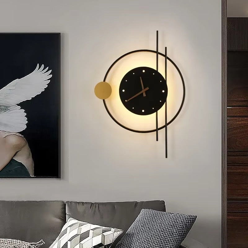 TimeLume – Lámpara de Pared LED con Reloj Integrado para Uso Interior