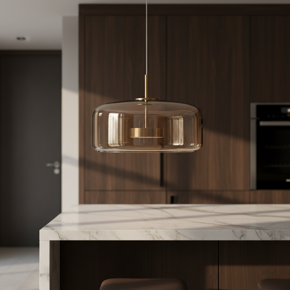 Lámpara Colgante de Vidrio Nórdica - Luces Colgantes Ajustables para Cocina