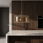 Lámpara Colgante de Vidrio Nórdica - Luces Colgantes Ajustables para Cocina