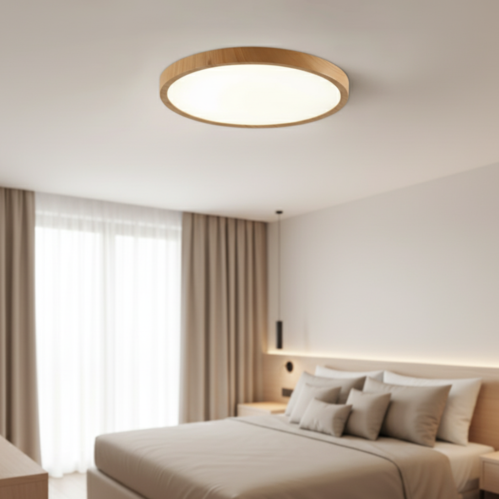 Luz de Techo Montada Ethos - Diseño Japandi Ultra Delgado, Brillo LED Suave