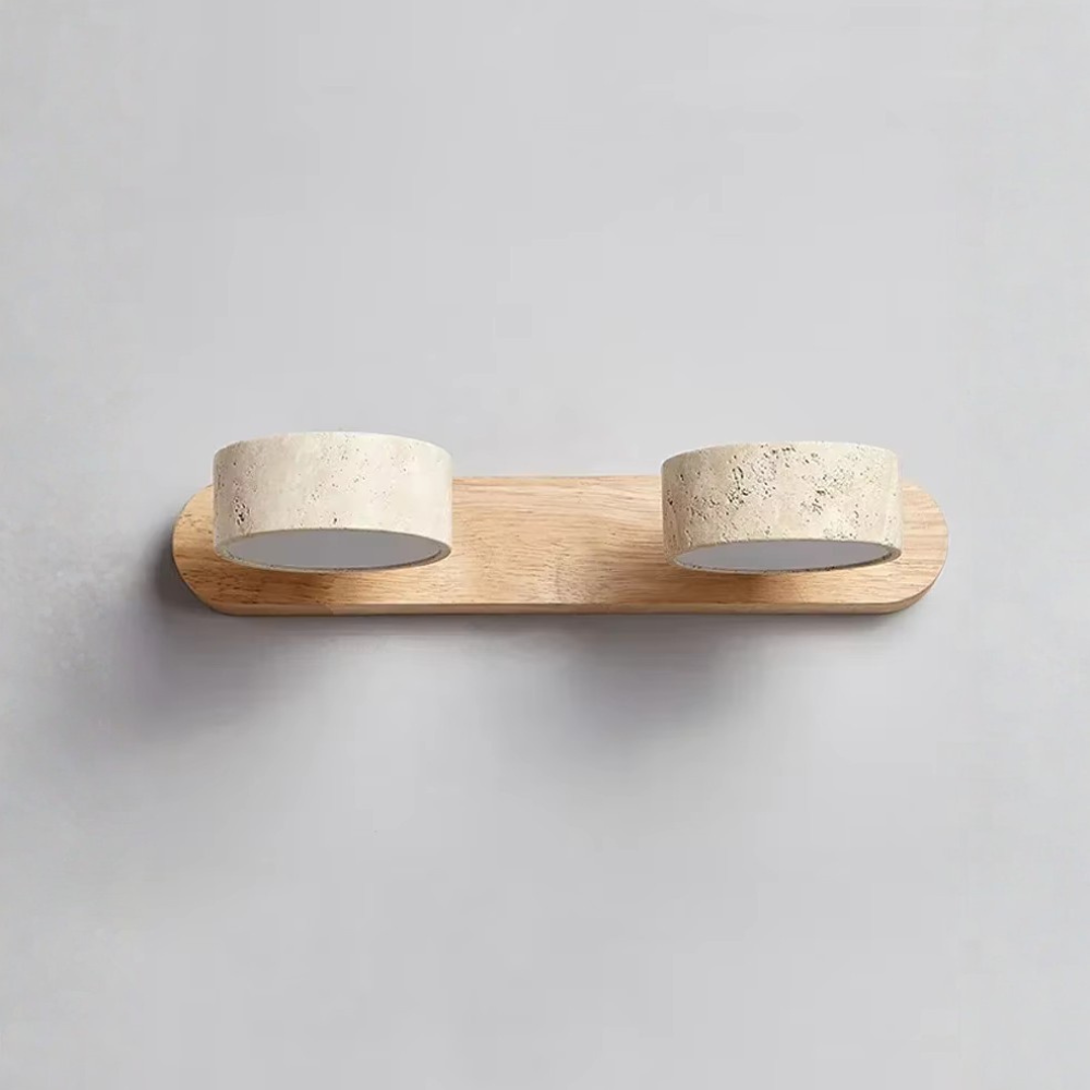 Aplique de Pared de Travertino Elegante con Focos Ajustables