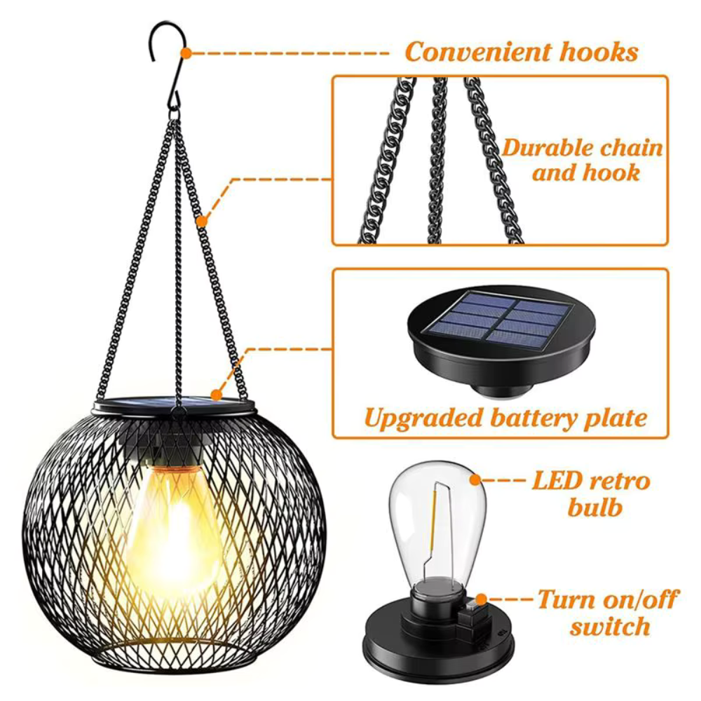 Faroles Solares para Exteriores | Iluminación Automática con Sensor de Crepúsculo para Patios y Jardines