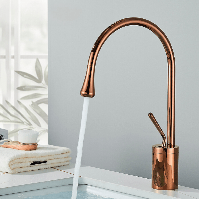 BrassGlow - Grifo Mezclador Caliente y Frío para el Lavabo