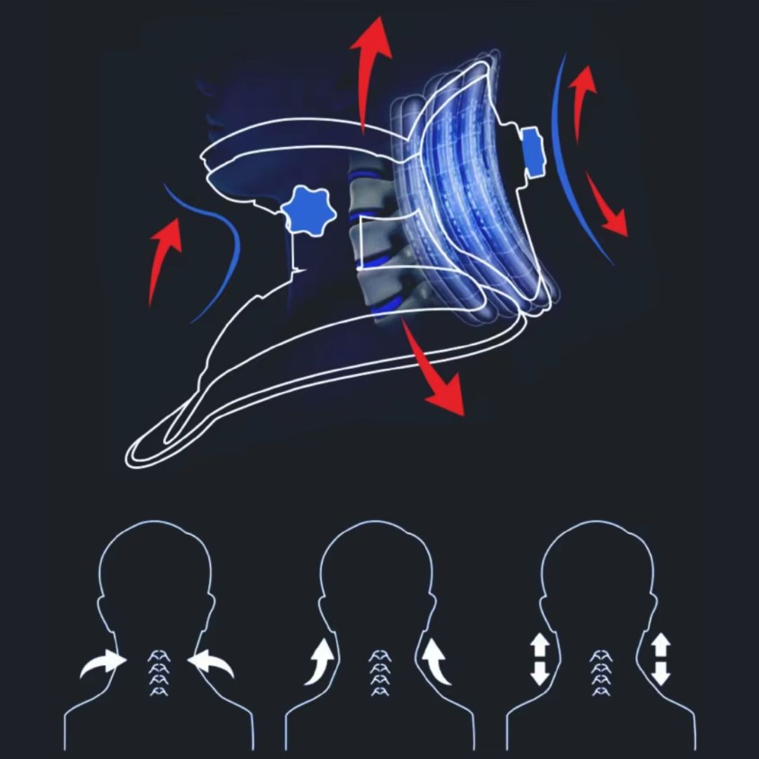 Lisslune | Estirador de Cuello para Alivio del Dolor - Dispositivo de Tracción Cervical Ajustable Ideal para la Tensión y el Incomodidad del Cuello