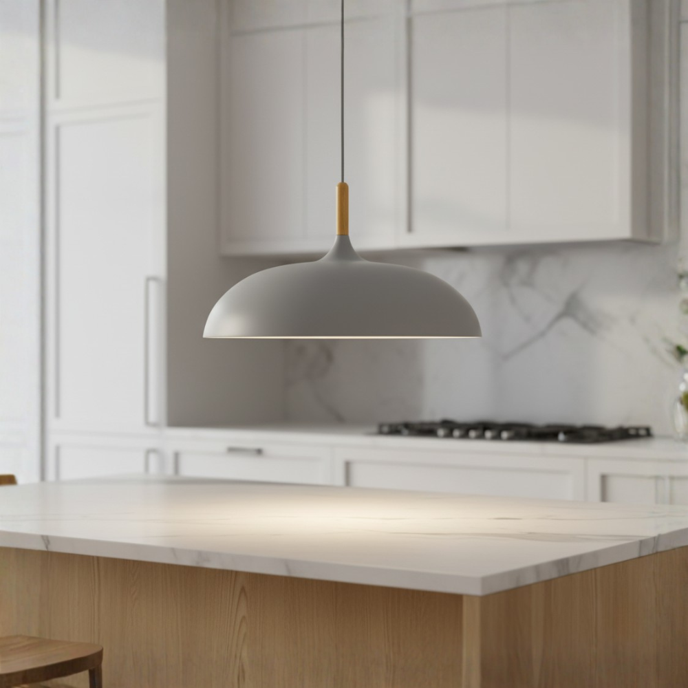 Lámpara Colgante Haft - Iluminación de Cocina Escandinava con Madera y Hierro