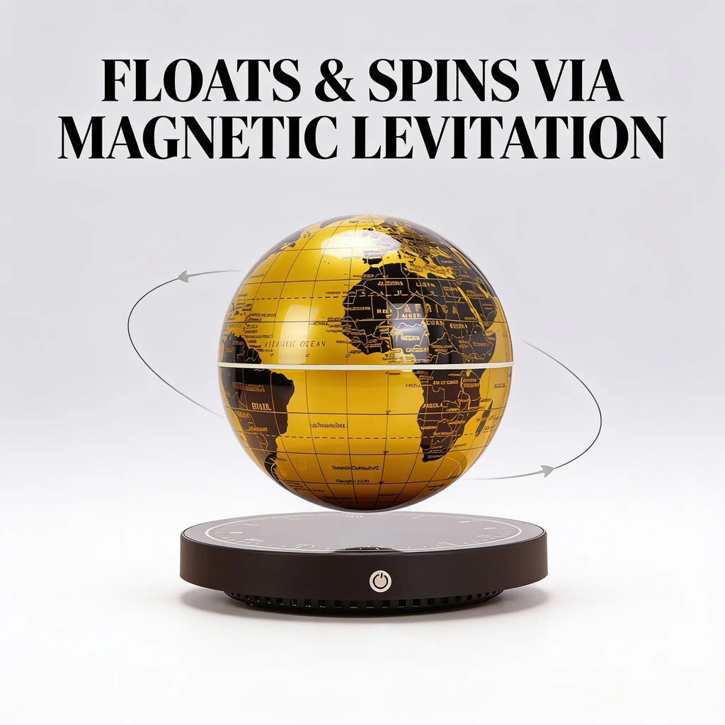 Lámpara de Globo de Levitación Magnética con Base de Reloj