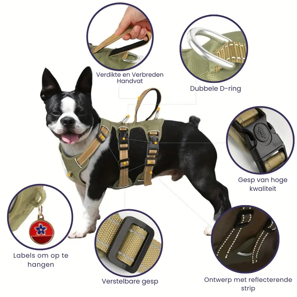Arnés Antideslizante para Perros con 3 Puntos de Sujeción Reflectantes
