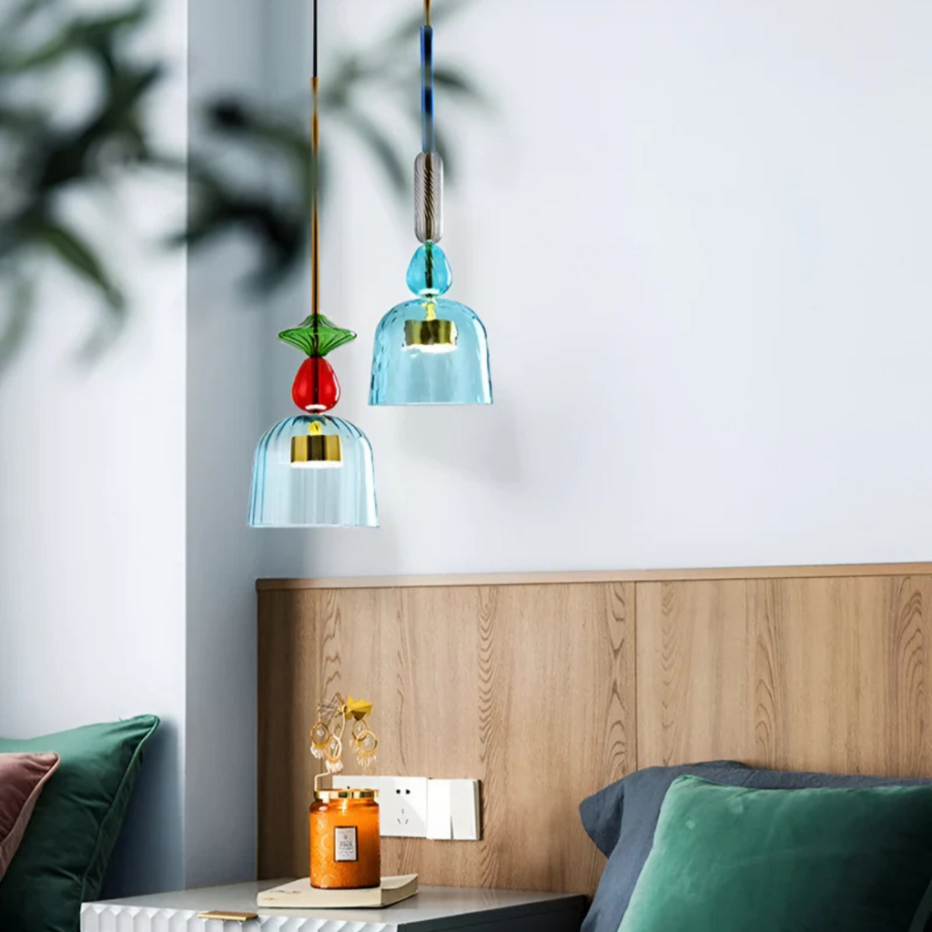 Vitrina | Lámpara colgante LED de vidrio colorido