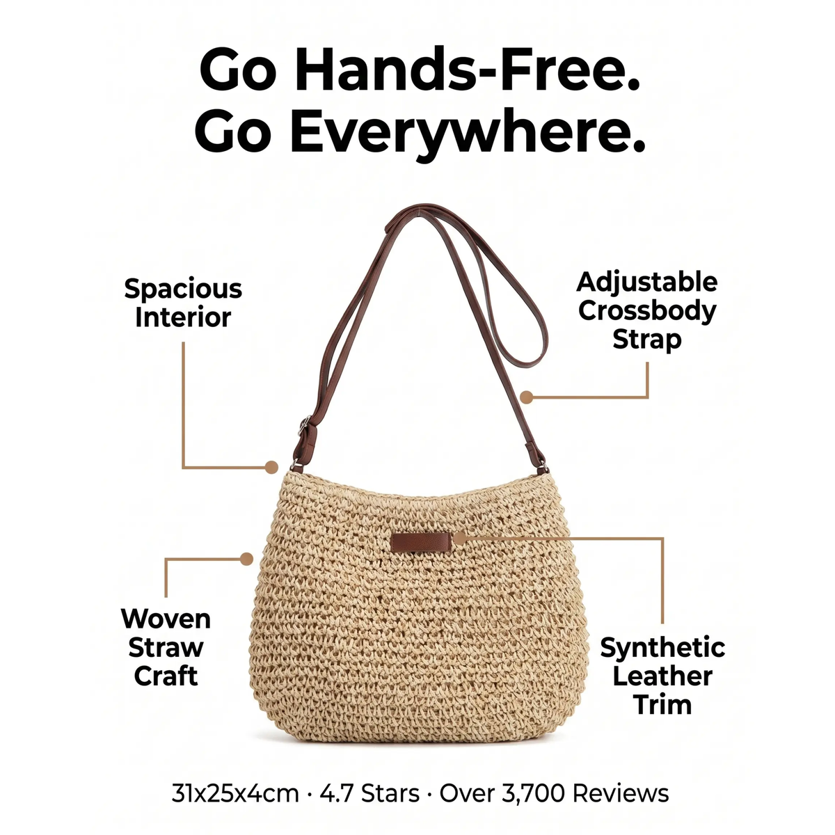 BowLift | Bolso de Hombro Bohemio Espacioso