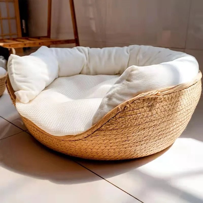 SnuggleBoo - Cesta de bambú elegante para mascotas