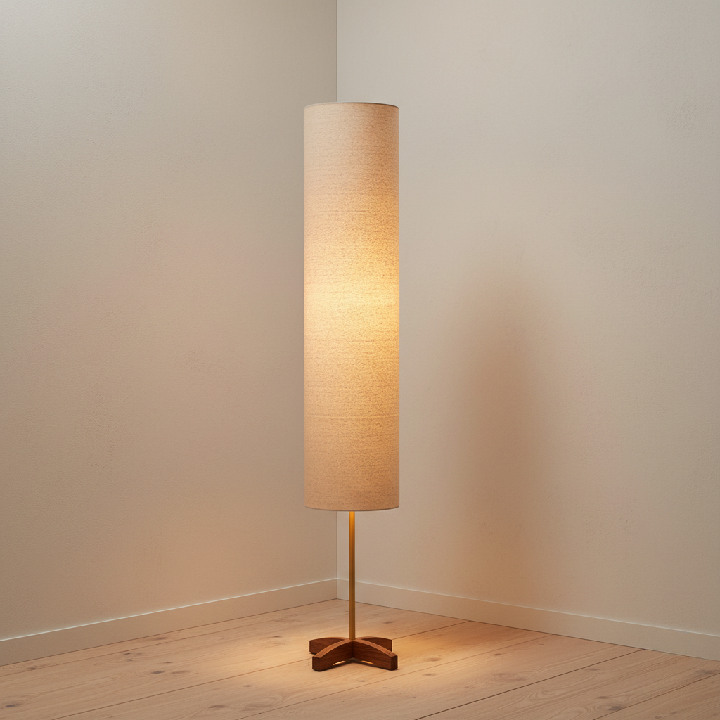 Lámpara de Pie Nomi Modern Gold - Diseño Escandinavo-Japonés para Sala de Estar o Dormitorio