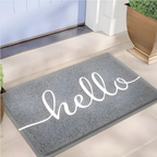 EntraLuxe - Felpudo de Bienvenida Exterior Durable y Antideslizante con Bucles de Seda de PVC para Entrada o Puerta Principal