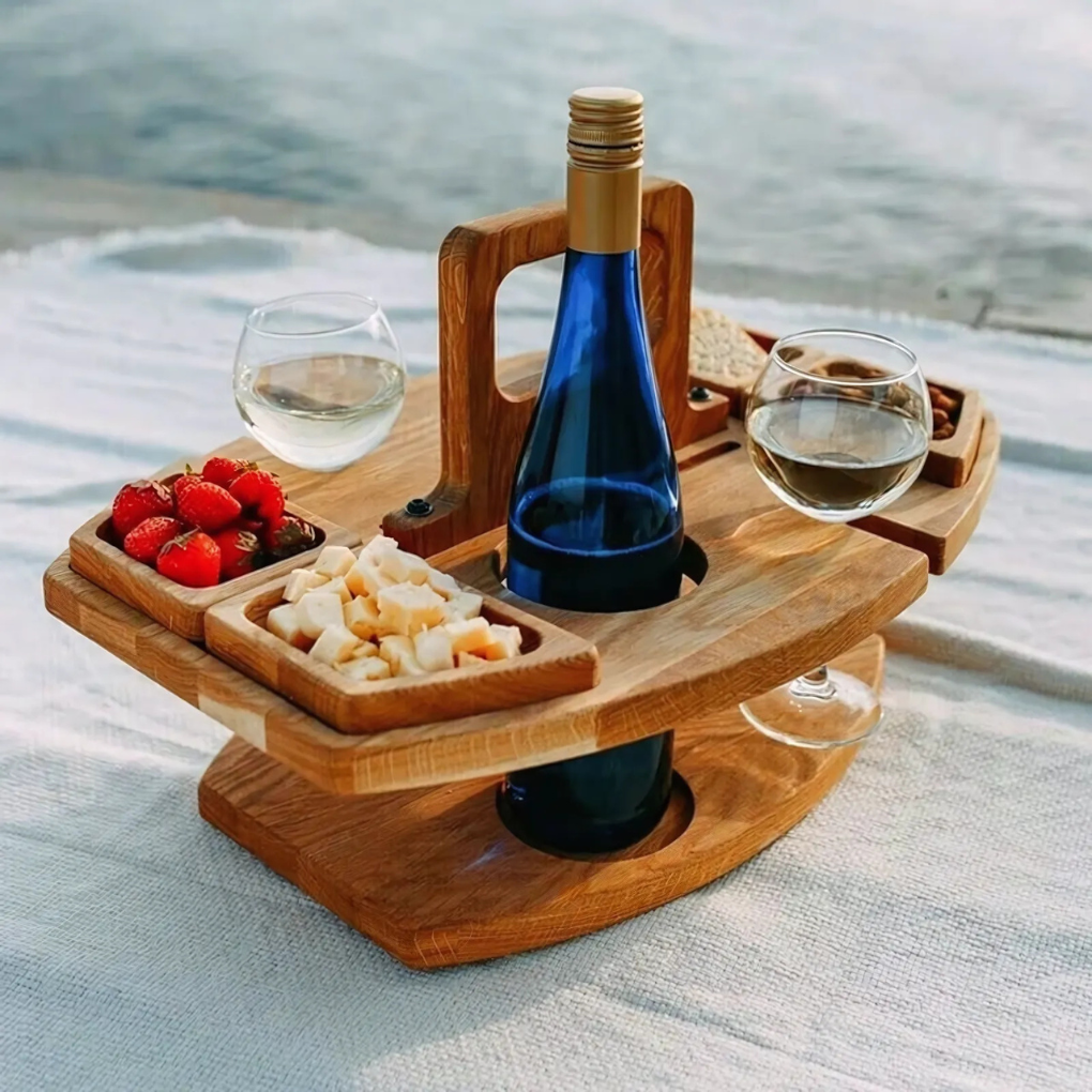 Mesa de picnic portátil y plegable de madera