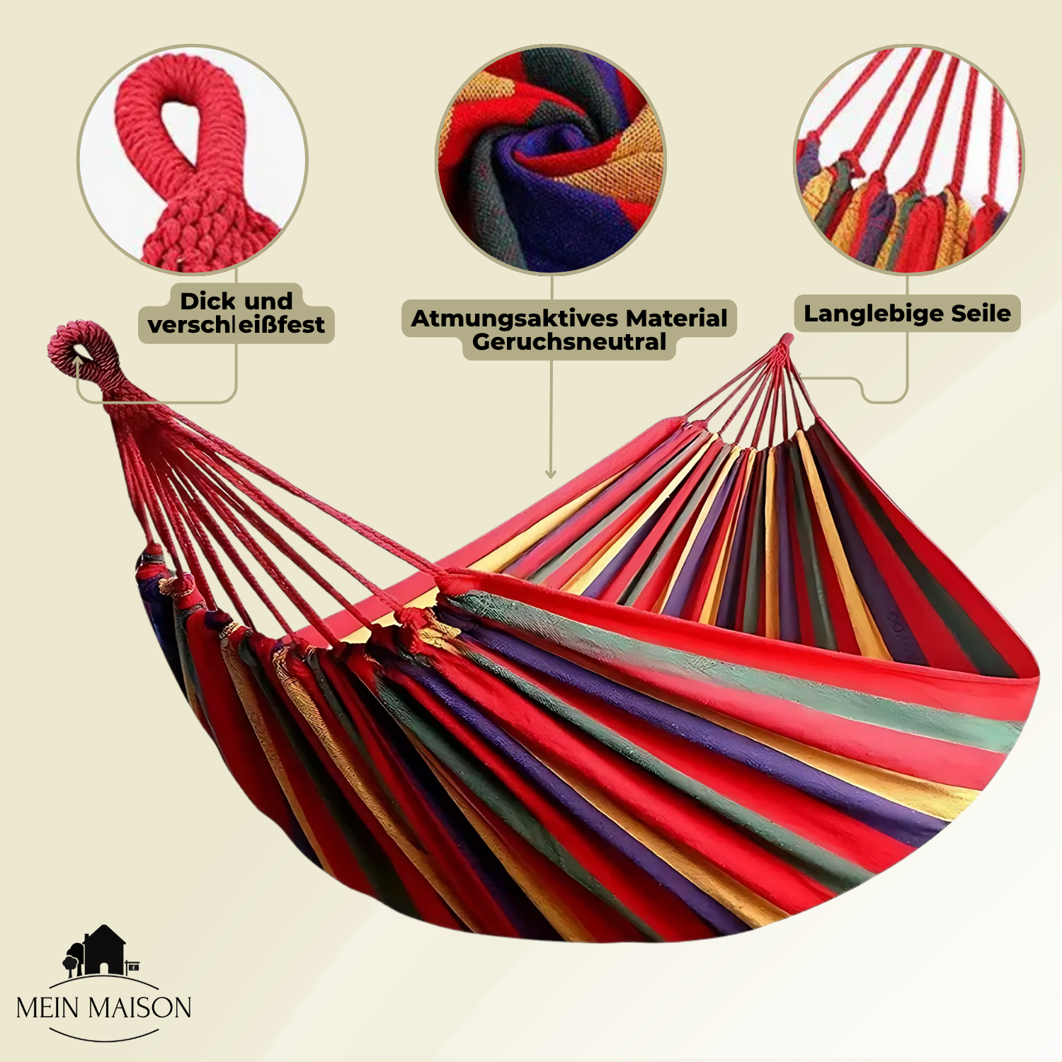Hamaca RelaxoLounge | Lona resistente | Diseño antideslizante | Capacidad de carga 200 kg