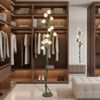 Sara Orchid - Lámpara de Pie Elegante con Sombrillas de Flores Blancas para Sala de Estar o Dormitorio