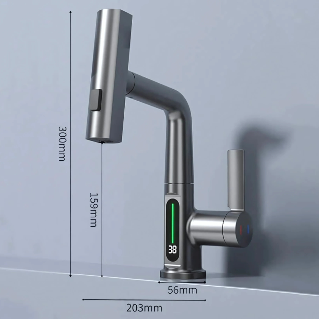 Grifo LED flexible para cocina y baño