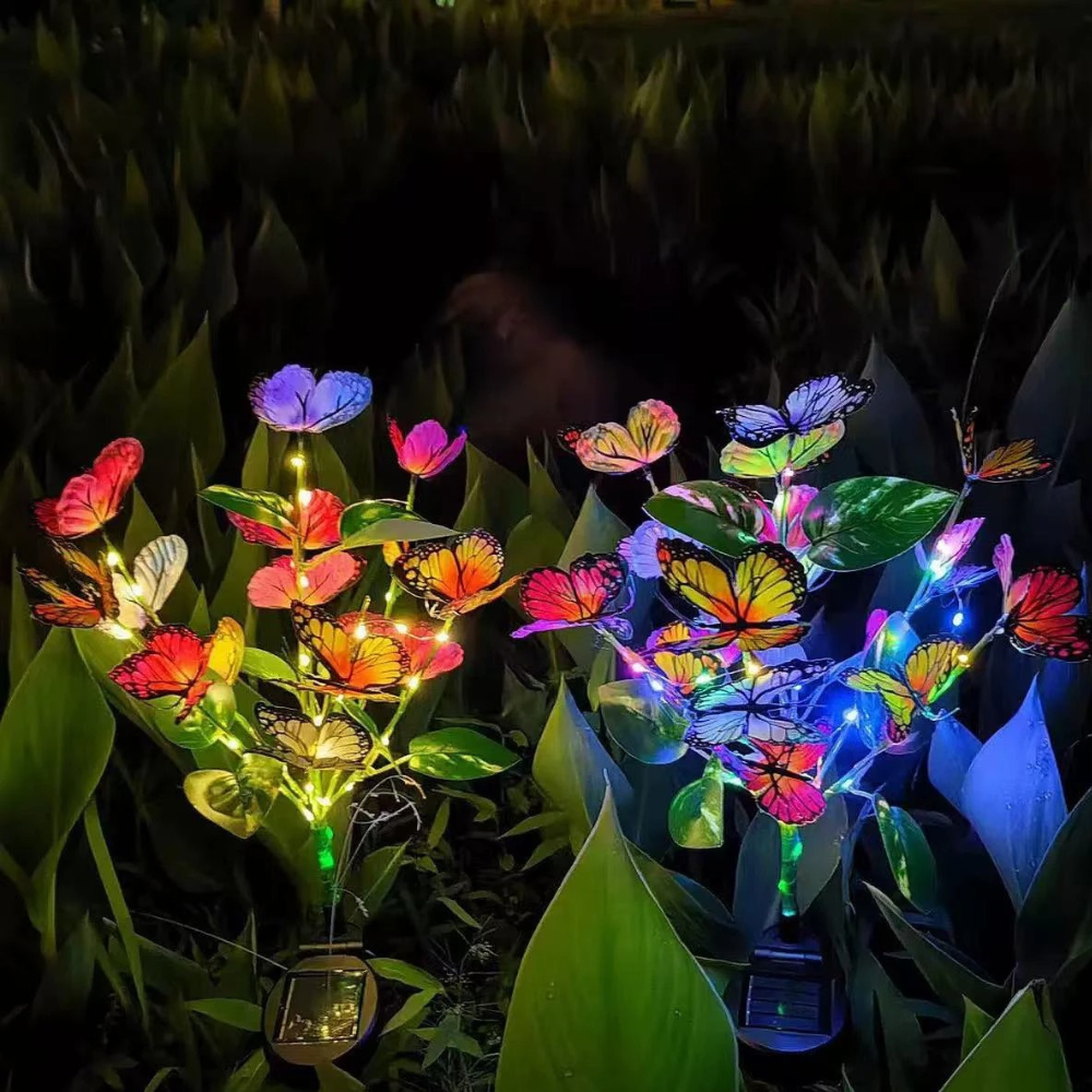 ButterflyGlow | Lámparas de Jardín Solar Coloridas y Elegantes para Patio y Jardín