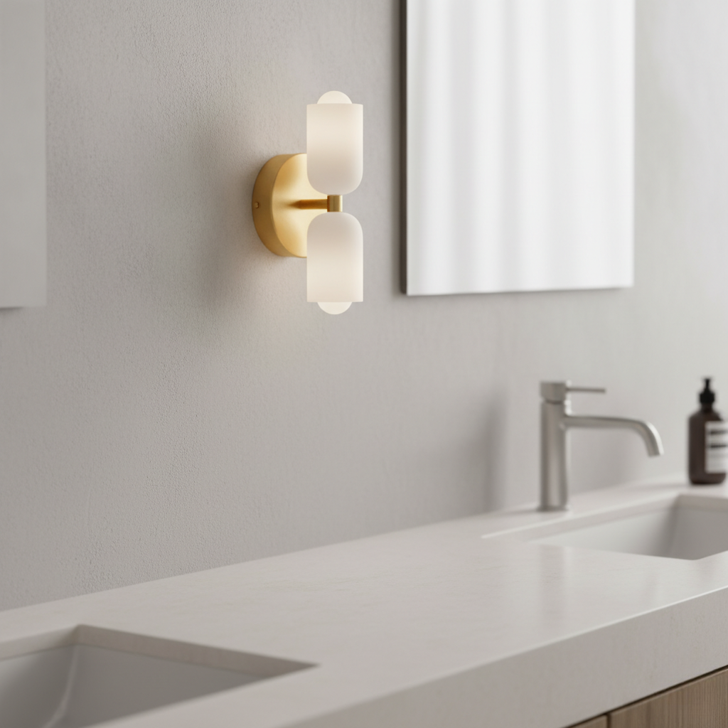 Aplique de Pared Doble Crema - Luces de Pared Modernas para Espacios Elegantes