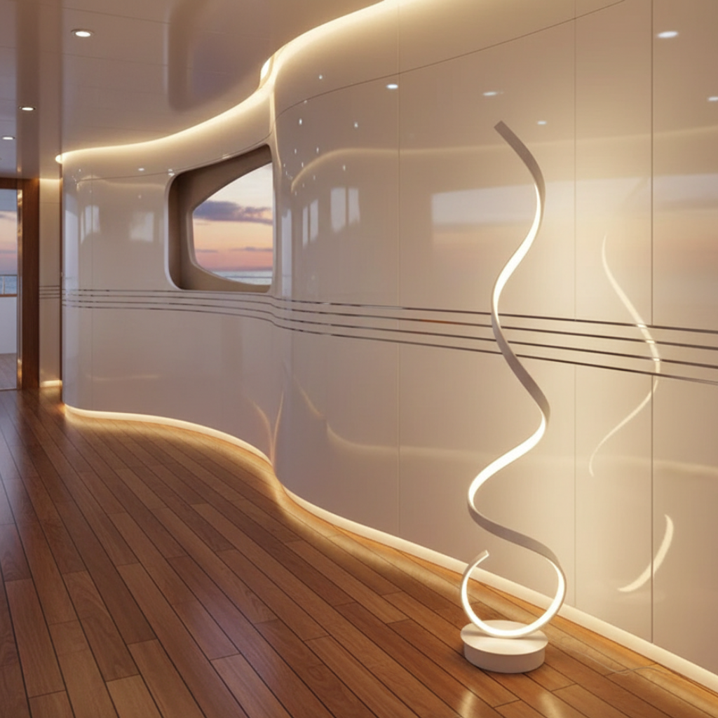 Spira | Lámpara de Pie LED Espiral Regulable Moderna para Sala de Estar