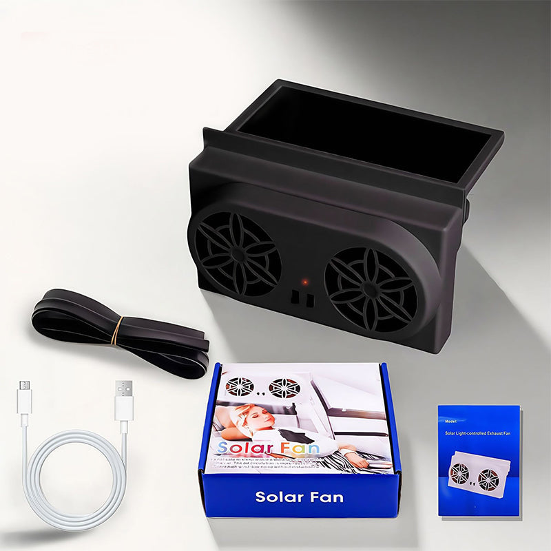 Ventilador Solar para Auto — Comodidad de Enfriamiento Instantáneo