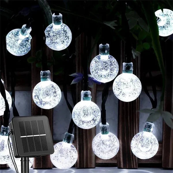 Cadena de luces LED solar a prueba de agua para terraza y balcón