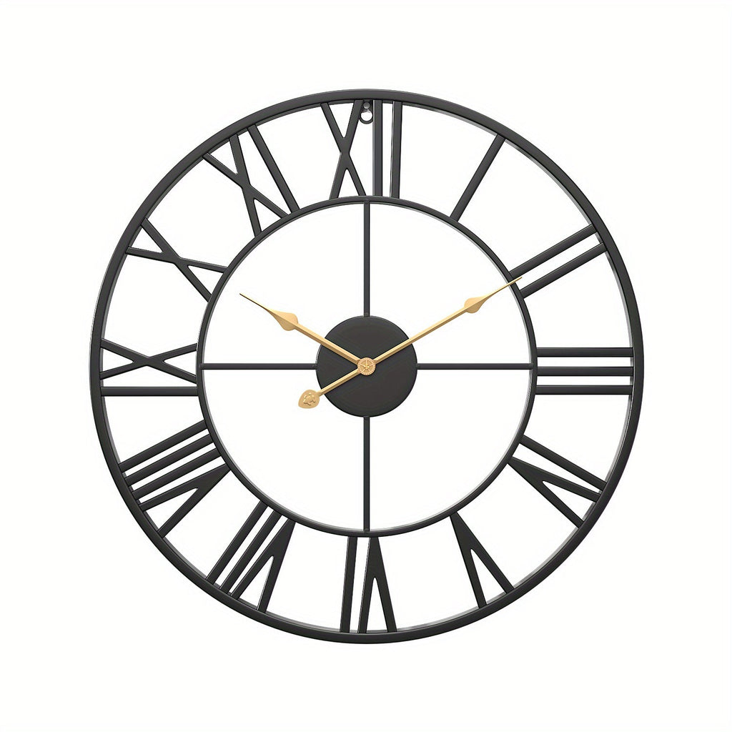 SERENETIME - Reloj de Pared Redondo Vintage Silencioso con Marco de Metal para Dormitorio