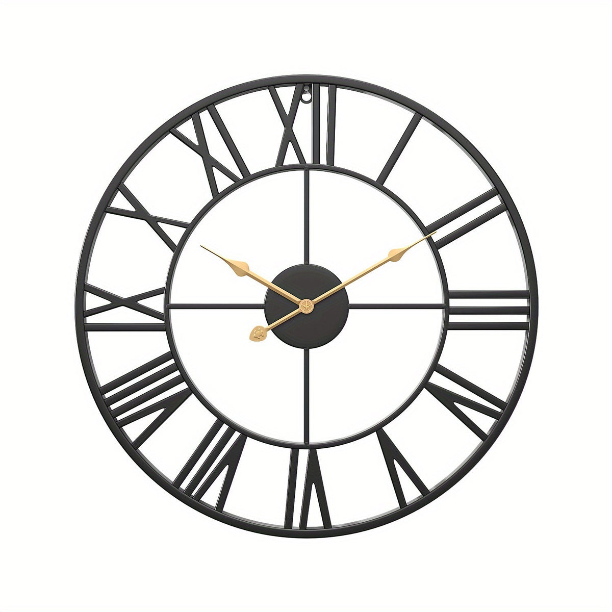 SERENETIME - Reloj de Pared Redondo Vintage Silencioso con Marco de Metal para Dormitorio