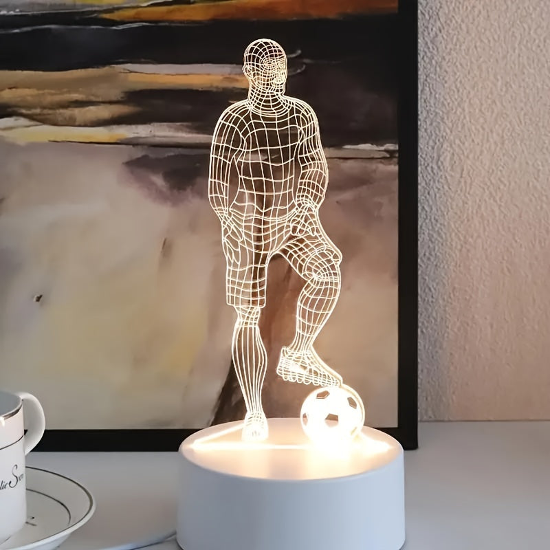 Lámpara de Jugador de Fútbol 3D – Para una Atmosfera Deportiva